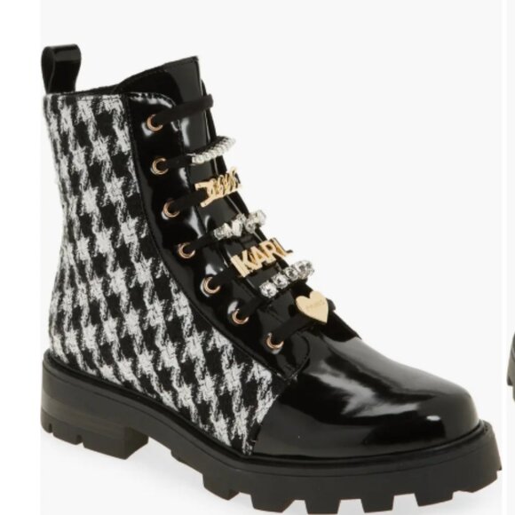 Karl Lagerfeld Paris Combat Boots - Picture 1 of 6